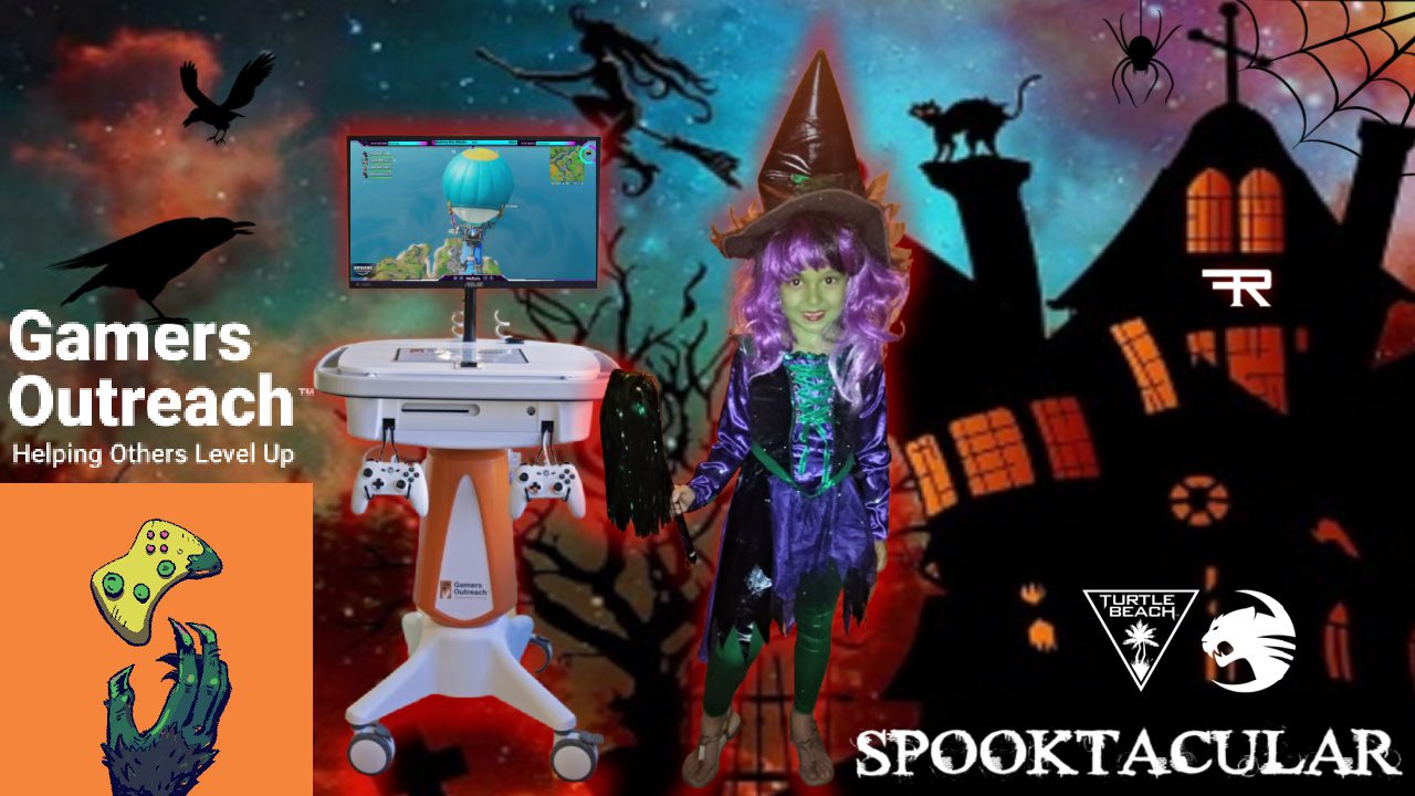 FabuRocks Spooktacular event graphic with Gamers Outreach, Turtle Beach, and ROCCAT